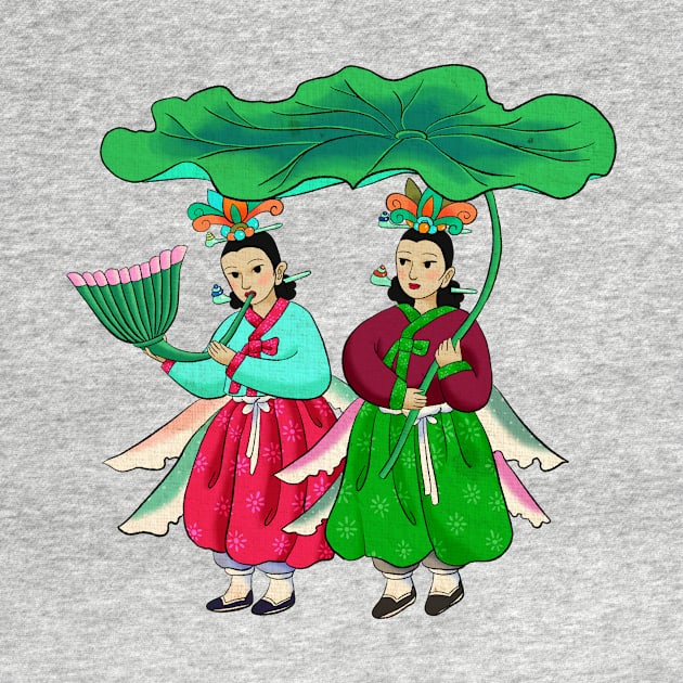 Minhwa: Taoist Fairy Sisters B-3 Type by koreanfolkpaint